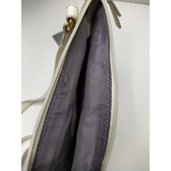 Fossil White Pebbled Leather Zipper Closure Crossbody Bag - Picture 15 of 15